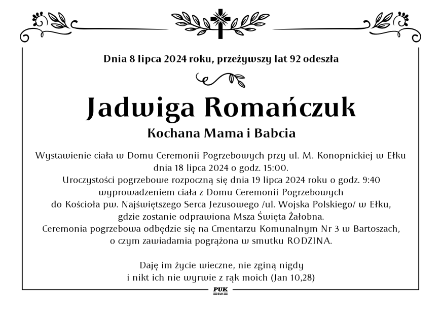 Jadwiga Romańczuk - nekrolog